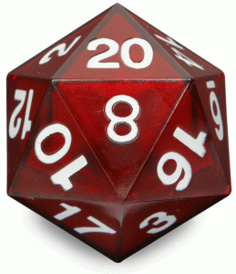 Critical Hit LED D20 Die